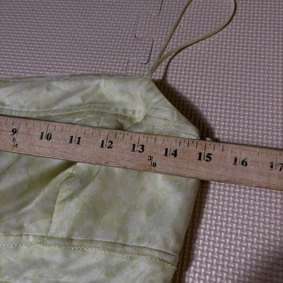 ANN TAYLOR Lime Green Silk Dress Size 4 Spaghetti Straps Coquette Wedding Pastel - Picture 9 of 15